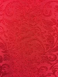 Stretch Brocade - 56-inches Wide Red