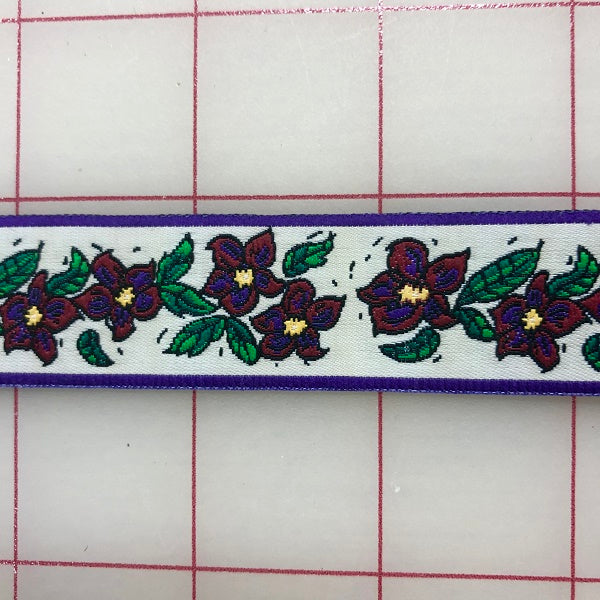 Ribbon Trim - 7/8-inch Flower Pattern Close-Out