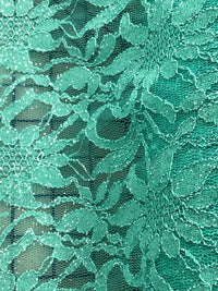Stretch Lace - 50-inches Wide Green Sparkle