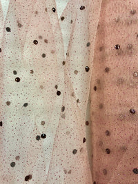 Glitter Net with Rhinestones - 60-inches Wide Blush/Lt. Rose