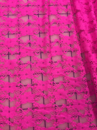 Stretch Lace - 60-inches Wide Bright Pink Close-Out