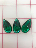 Rhinestones - 27X14mm Czech Emerald Pear-Shape Sew-On 3PK