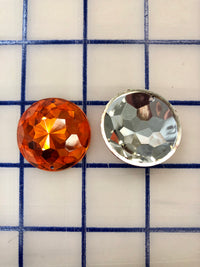 Decorative Gems - 1.25-inch Medium Round Sew-On Gems Orange 3-Pack Close-Out