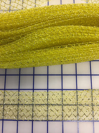 Horsehair: 1.5-inch Waffle Ribbon Gold