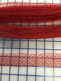 Horsehair: 1.5-inch Waffle Ribbon Red