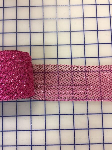 Horsehair: 2.25 inch Waffle Ribbon Pink Close-Out