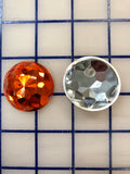 Decorative Gems - 1.5-inch Round Sew-On Gems Orange 3-Pack Close-Out