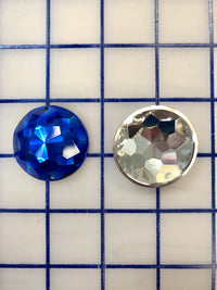 Decorative Gems - 1.5-inch Round Sew-On Gems Sapphire 3-Pack Close-Out