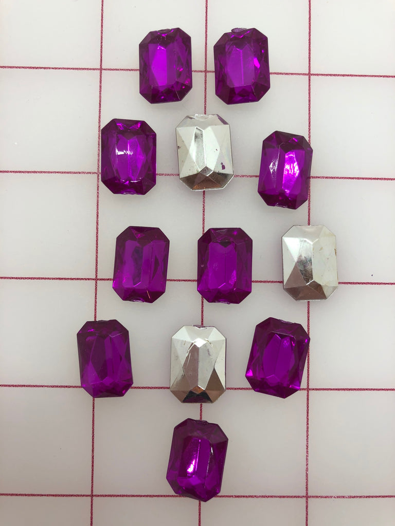 Decorative Gems - Acrylic Gems Violet Hexagonals 3/4-inch Close