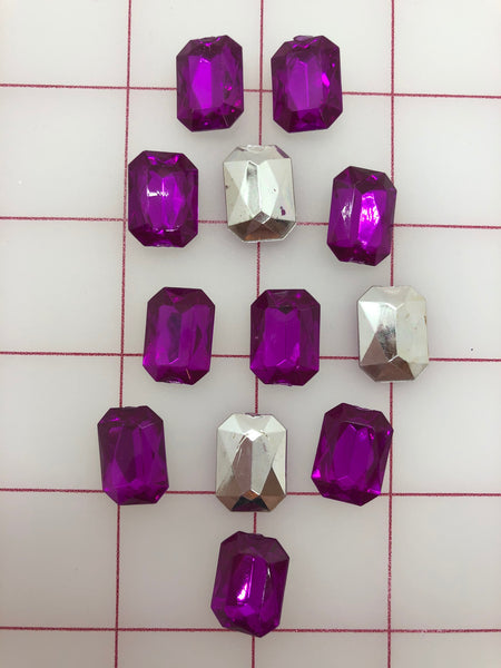 Decorative Gems - Acrylic Gems Violet Hexagonals 3/4-inch Close-Out