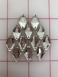 Rhinestones - 18x11mm Czech Crystal Diamond Flat-Back Sew-On