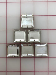Rhinestones - 23x23mm Czech Crystal Square-Shape Sew-On