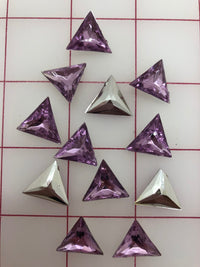 Decorative Gems - Acrylic Gems Light Amethyst Triangles 1/2-inch Close-Out