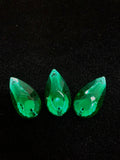 Rhinestones - 27X14mm Czech Emerald Pear-Shape Sew-On 3PK