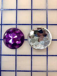 Decorative Gems - 1.5-inch Round Sew-On Gems Purple 3-Pack Close-Out
