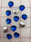 Decorative Gems - Acrylic Gems Sapphire Hearts 5/8-inch Close-Out