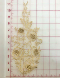 Applique - Gold Metallic 3D Delicate Lace
