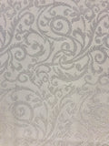 Brocade - 60-inches Wide White with Palest Silver