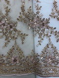 Fancy Lace - Sequined Lace Rose Gold