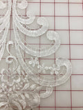 Applique - White Embroidered on Organza - Dyes Beautifully!