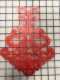 Applique - Coral Custom Ombre-Dyed Embroidered on Organza Only 1 in Stock! Close-Out