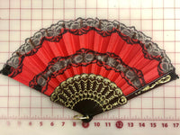 Spanish Fan - Red with Black Lace