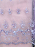 Fancy Organza - 52-inches Wide Lavender Embroidered