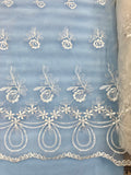 Fancy Organza - 52-inches Wide Ivory Embroidered