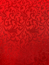 Brocade - 60-inches Wide Matte Chateaux Jacquard Bright Red New!