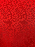 Brocade - 60-inches Wide Matte Chateaux Jacquard Bright Red New!