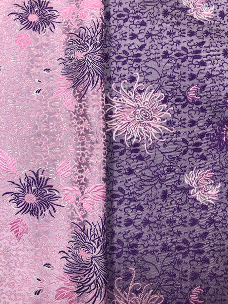 Brocade - 30-in Reversible Silk/Rayon Brocade Lavender and Pink