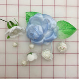 Flowers -  Assorted White and Blue Flowers with White Beads Last Bag Left! Close-Out