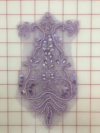 Applique - Sequined and Beaded Lace Motifs Lavender Close-Out