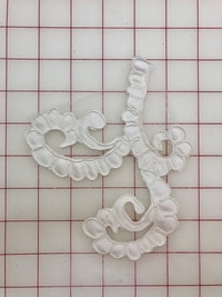 Applique - Beautiful Scroll Design White Corded Dyeable Close-Out