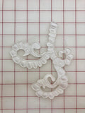 Applique - Beautiful Scroll Design White Corded Dyeable Close-Out