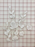 Applique - Beautiful Flower Vine Design White Corded Dyeable 3-Piece Pack Only One Left! Close-Out