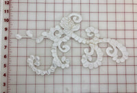 Applique - Beautiful Flower and Scroll Design White Corded Dyeable Only One Left! Close-Out