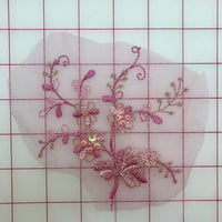 Applique - Sequined Lace Flower Motifs Dusty Rose Close-Out