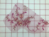 Applique - Sequined Lace Flower Motif Dusty Rose Only One Left! Close-Out
