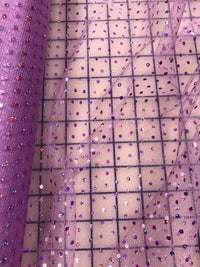 Hologram Dot Tulle - 58-inches Wide Lilac