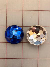 Decorative Gems - 1.25-inch Medium Round Sew-On Gems Sapphire 3-Pack Close-Out