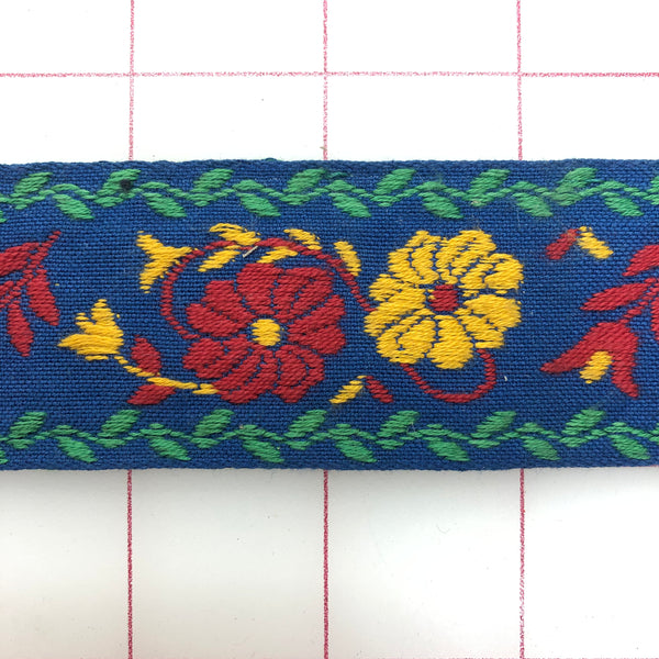 Non-Metallic Trim - 1.5-inch wide Vintage Embroidered Flower-Design Trim Close-Out