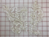 Applique - Beaded and Sequined Lace Motifs Misc Ivory A, B, C, & D Close-Out