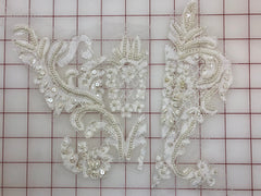 Applique - Beaded and Sequined Lace Motifs Misc Ivory C, & D Close-Out