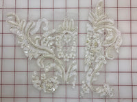 Applique - Beaded and Sequined Lace Motifs Misc Ivory A, B, C, & D Close-Out