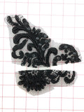 Applique - Beaded and Sequined Lace Motifs Misc Black A, B, C Close-Out