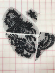 Applique - Beaded and Sequined Lace Motifs Misc Black A, B, C, D Close-Out
