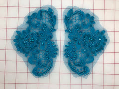 Applique - Beaded and Sequined Lace Motif Pairs #2 4 Colors! Close-Out