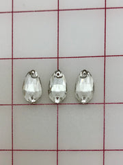 Rhinestones - 10x18mm Czech "Bright-Cut" Crystal Pear-Shape Sew-On