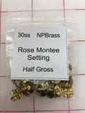 Rose Montee-Style Settings: 30SS Premium Un-Plated Brass